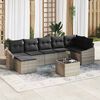 vidaXL Sofa Set mit Kissen 8 pcs Grau Poly Rattan