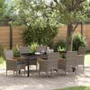 vidaXL Garten Essgruppe mit Kissen 7 pcs Grau Poly-Rattan