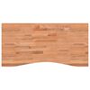 vidaXL Schreibtischplatte 100x(45-50)x2,5 cm Massivholz Buche