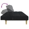 vidaXL Schlafsofa 2-Sitzer mit Fu&szlig;hocker Schwarz Stoff