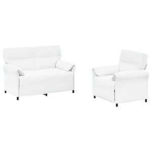 vidaXL Sofa Set 2 stk. Wei&szlig; Stoff
