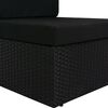 vidaXL Modulares Sofa-Eckteil mit Armlehne (rechts) Poly Rattan Schwarz