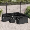 vidaXL Sofa Set mit Kissen mit Speicher 9 pcs Schwarz Poly-Rattan