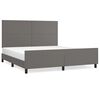 vidaXL Bettgestell mit Kopfteil Grau 160x200 cm Kunstleder