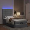 vidaXL Ottoman-Bett mit Matratze & LEDs Hellgrau 90x190 cm Stoff