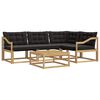 vidaXL Outdoor-Sofagarnitur 5 pcs Wei&szlig; und Schwarz 79 x 79 x 37 cm