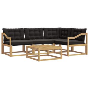 vidaXL Outdoor-Sofagarnitur 5 pcs Wei&szlig; und Schwarz 79 x 79 x 37 cm