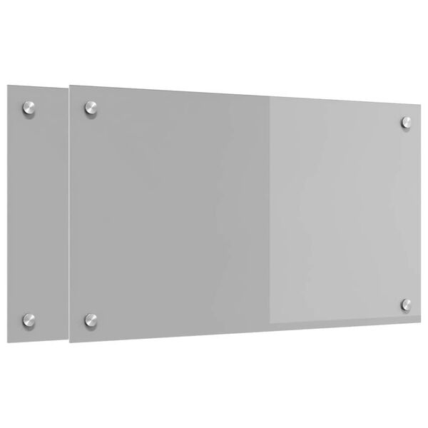 vidaXL K&uuml;chenr&uuml;ckwand 2 pcs Hellgrau 70 x 40 cm Geh&auml;rtetes Glas