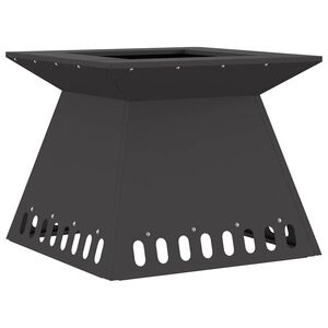 vidaXL Feuerstelle Schwarz 48 x 48 x 40 cm Wetterfeststahl