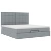 vidaXL Ottoman-Bett mit Matratze Hellgrau 180x200 cm Stoff
