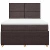 vidaXL Boxspringbett mit Matratze Dunkelbraun 140x190 cm Stoff