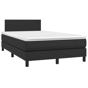 vidaXL Boxspringbett mit Matratze Schwarz 120x190 cm Kunstleder
