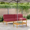 vidaXL Sofa Set mit Kissen Weinrot 240 x 80 x 69 cm Massivholz Akazie