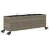 vidaXL Pflanzk&uuml;bel mit Rollen 3 T&ouml;pfe Grau 107x32x38 cm Poly-Rattan