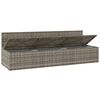 vidaXL Gartensofa 3-Sitzer mit Kissen Grau Poly Rattan