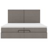 vidaXL Ottoman-Bett mit Matratzen Taupe 200x200 cm Stoff