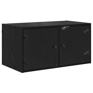 vidaXL Wandschrank 68 x 37 x 35 cm Holzwerkstoff Schwarz Eichen-Optik