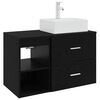 vidaXL Badezimmerm&ouml;bel-Set 2 pcs Schwarze Eiche Holzwerkstoff