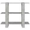 vidaXL Bücherregal/Raumteiler Betongrau 100x30x87 cm