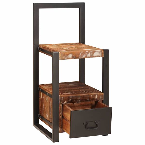 vidaXL Ankleidehaken mit Regal Mehrfarbig Massives upgecyceltes Holz