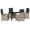 vidaXL Garten Essgruppe 5 Stk. Hellgrau Poly-Rattan