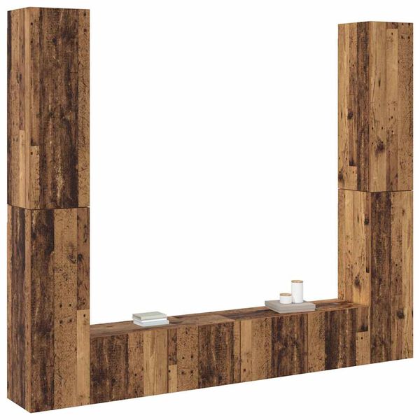 vidaXL TV-Wandschr&auml;nke 6 Stk. Altholz-Optik Holzwerkstoff