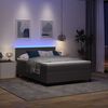 vidaXL LED Boxspringbett Hellgrau und Wei&szlig; 140 x 200 cm Cordstoff