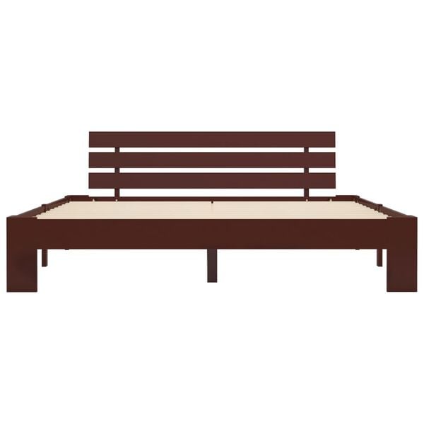 vidaXL Massivholzbett Dunkelbraun Kiefer 180x200 cm