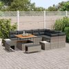 vidaXL Gartensofa-set mit Kissen 12 pcs Grau Poly-Rattan