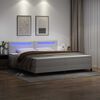 vidaXL Boxspringbett mit Matratze mit LED Wei&szlig; 200 x 200 cm Kunstleder