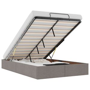 vidaXL Ottoman-Bett ohne Matratze Taupe 120x200 cm Stoff
