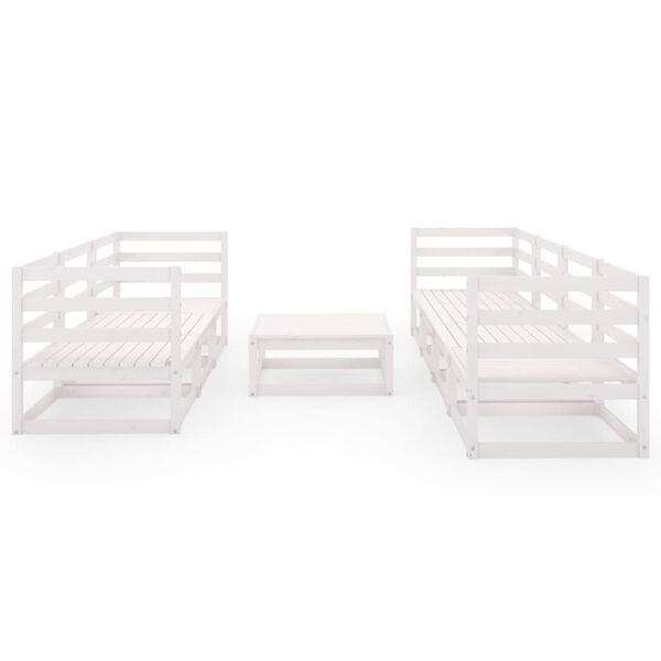 vidaXL 8-tlg. Garten-Lounge-Set Wei&szlig; Massivholz Kiefer