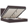 vidaXL Ottoman-Bett mit Matratze & LEDs Dunkelbraun 180x200 cm Stoff