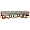 vidaXL Outdoor-Sofagarnitur mit Kissen 8 pcs Nat&uuml;rlich und Hellgrau
