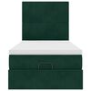 vidaXL Ottoman-Bett mit Matratzen Dunkelgr&uuml;n 90x190 cm Samt