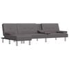 vidaXL Schlafsofa in L-Form Grau 255x140x70 cm Kunstleder