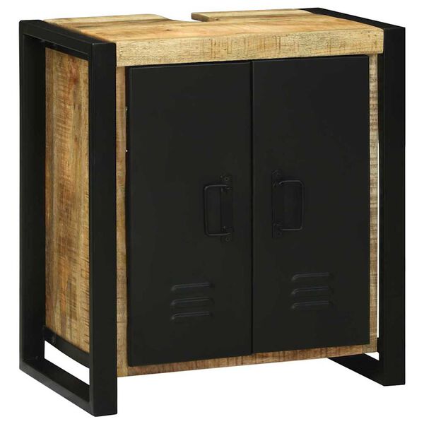 vidaXL Badezimmerm&ouml;bel Set mit Regal 4 pcs Braun Massivholz Mango