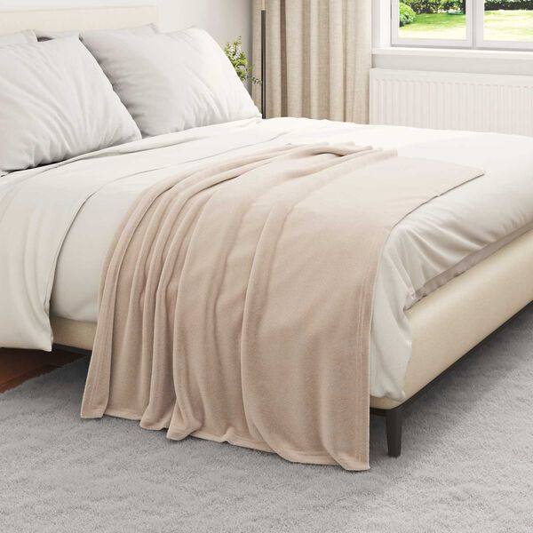vidaXL &Uuml;berwurfdecke Beige 130 x 150 cm Fleece