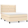 vidaXL Boxspringbett mit Matratze Creme 140x200 cm Stoff