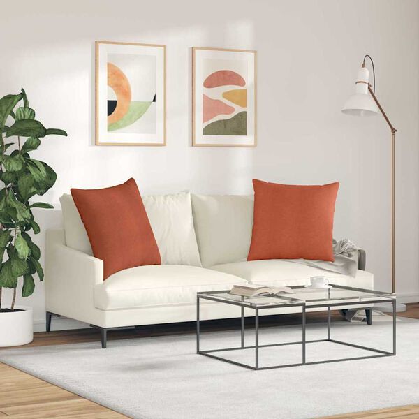 vidaXL Sofakissen 2 St&uuml;ck Rot-Orange 60 x 60 cm Cordstoff