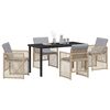 vidaXL Garten Essgruppe 5 pcs Beige Poly-Rattan