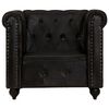 vidaXL Chesterfield-Sessel Schwarz Echtleder