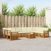 vidaXL Sofagarnituren 11 pcs Natur und Creme Massivholz Akazie
