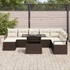 vidaXL Garten-Sofa-Set mit Speicher 9 pcs Braun Poly Rattan