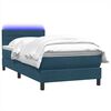 vidaXL Boxspringbett mit Matratze & LED Dunkelblau 80x220 cm Samt