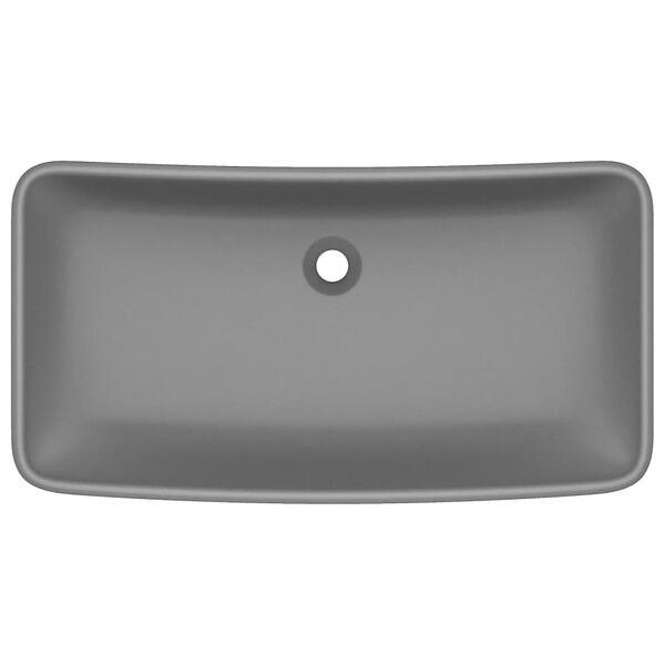vidaXL Luxus-Waschbecken Rechteckig Matt Dunkelgrau 71x38 cm Keramik