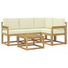 vidaXL Outdoor-Sofagarnitur mit Kissen 5 pcs Wei&szlig; und Creme