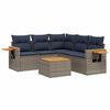 vidaXL 6-tlg. Garten-Sofagarnitur mit Kissen Grau Poly Rattan