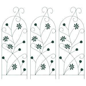 vidaXL Gartenzaun 3 Stk. Gr&uuml;n 112 x 39,5 cm Stahl