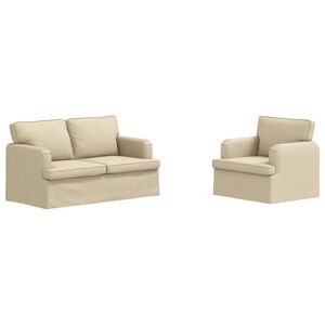 vidaXL Sofa 2 pcs Creme